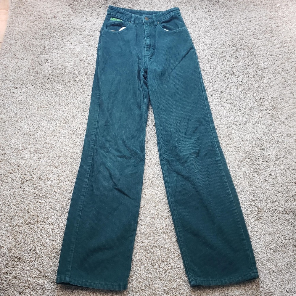 Empyre‎ Jeanss Womens 26 Green Corduroy Chino Relaxed Waist 26 Inseam 30 Ladies